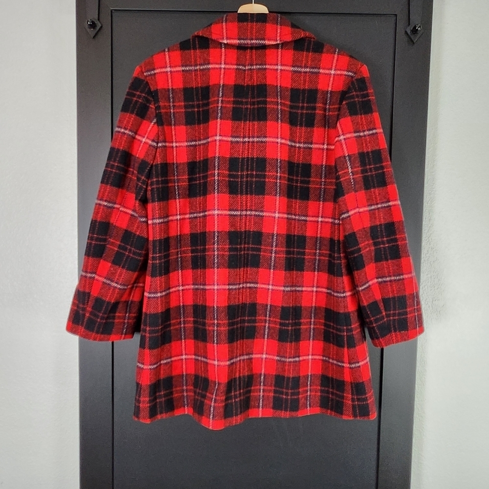Vintage Pendleton Plaid Double Breasted Wool Blaz… - image 4
